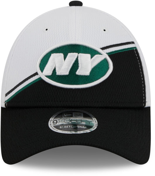 New York Jets NFL 2023 Sideline New Era 9Forty Stretch Snap Black Team Cap