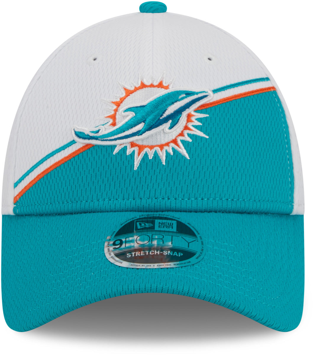 Miami Dolphins NFL Sideline 2023 White 9FORTY Stretch Snap Cap