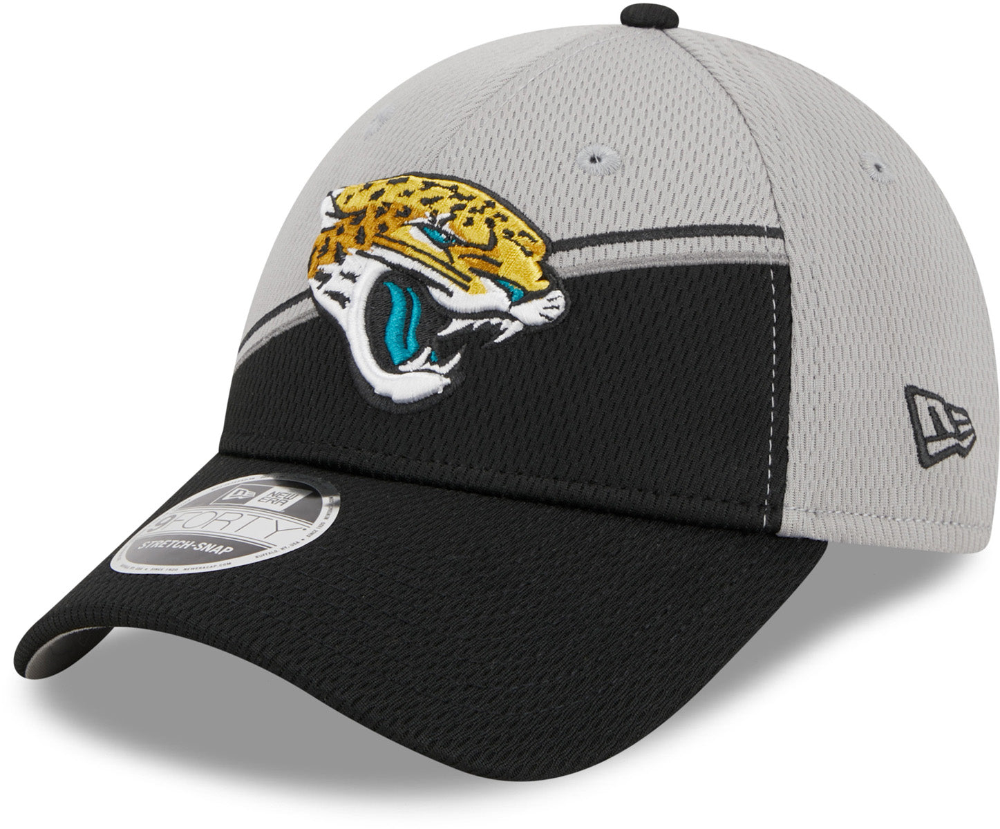Jacksonville Jaguars NFL 2023 Sideline New Era 9Forty Stretch Snap Grey  Team Cap