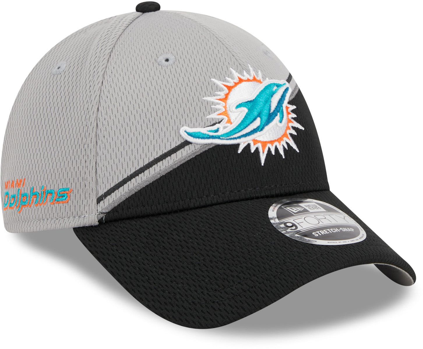 Youth New Era Camo Miami Dolphins Main Trucker 9FIFTY Snapback Hat