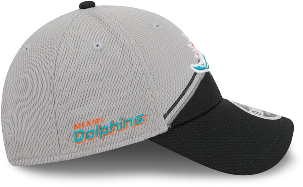 Miami Dolphins NFL 2023 Sideline New Era 9Forty Stretch Snap Grey Team Cap