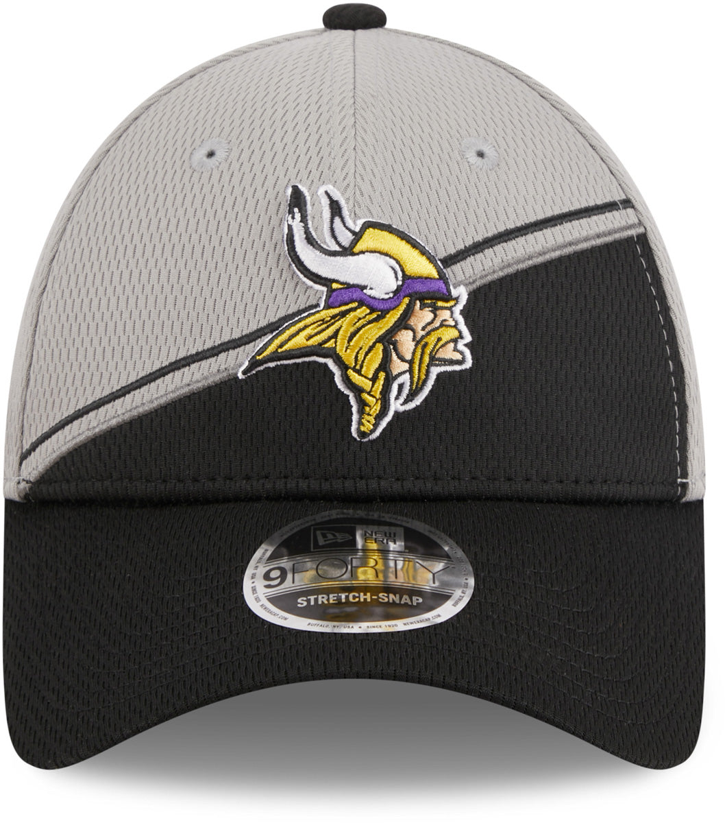 Minnesota Vikings NFL 2023 Sideline New Era 9Forty Stretch Snap Grey Team  Cap