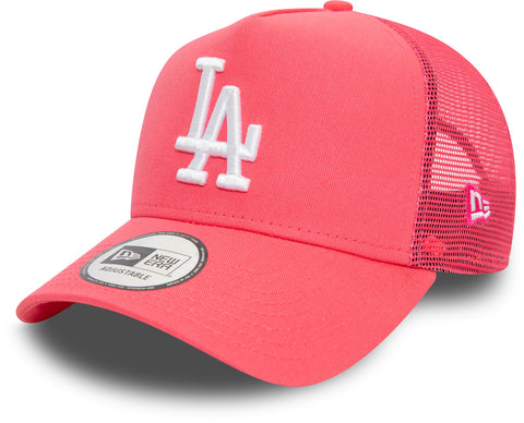 Los Angeles Dodgers New Era League Essential Pink Trucker Cap