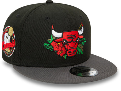 Chicago Bulls New Era 9Fifty NBA Floral Team Snapback Cap - pumpheadgear, baseball caps