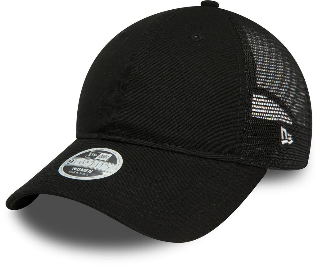 Womens New Era 9Twenty Black Trucker Cap - pumpheadgear, baseball caps