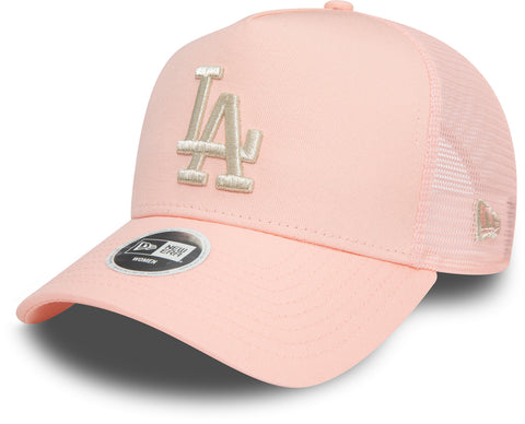 Womens New Era Metallic Logo Blush Trucker Cap