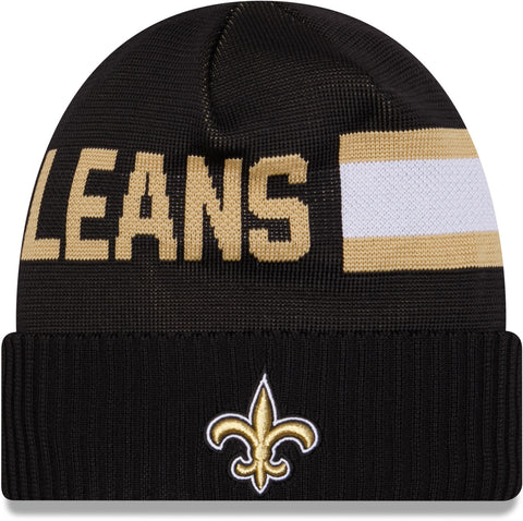 New Orleans Saints New Era NFL 2024 Sideline Tech Knit Beanie - pumpheadgear, baseball caps