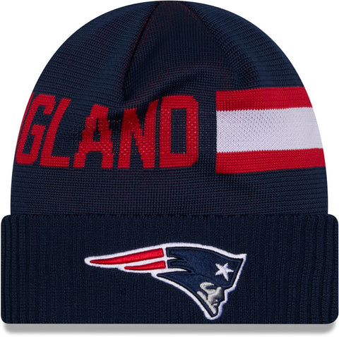 New England Patriots New Era NFL 2024 Sideline Tech Knit Beanie - pumpheadgear, baseball caps