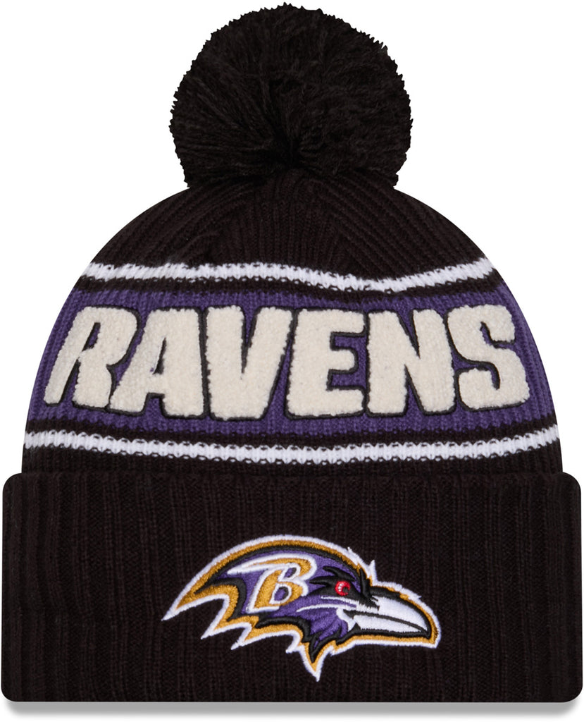 Baltimore Ravens New Era NFL 2024 Sideline Sport Knit Bobble Hat - pumpheadgear, baseball caps