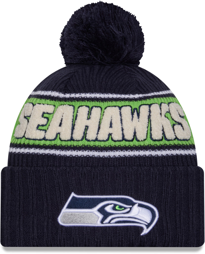 Seattle Seahawks New Era NFL 2024 Sideline Sport Knit Bobble Hat - pumpheadgear, baseball caps