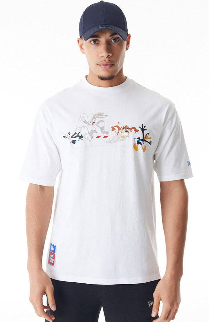 Looney Tunes Team Multi Character New Era Oversized White T-Shirt