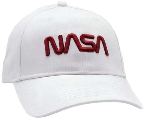 Gorra de béisbol blanca con logotipo de la NASA