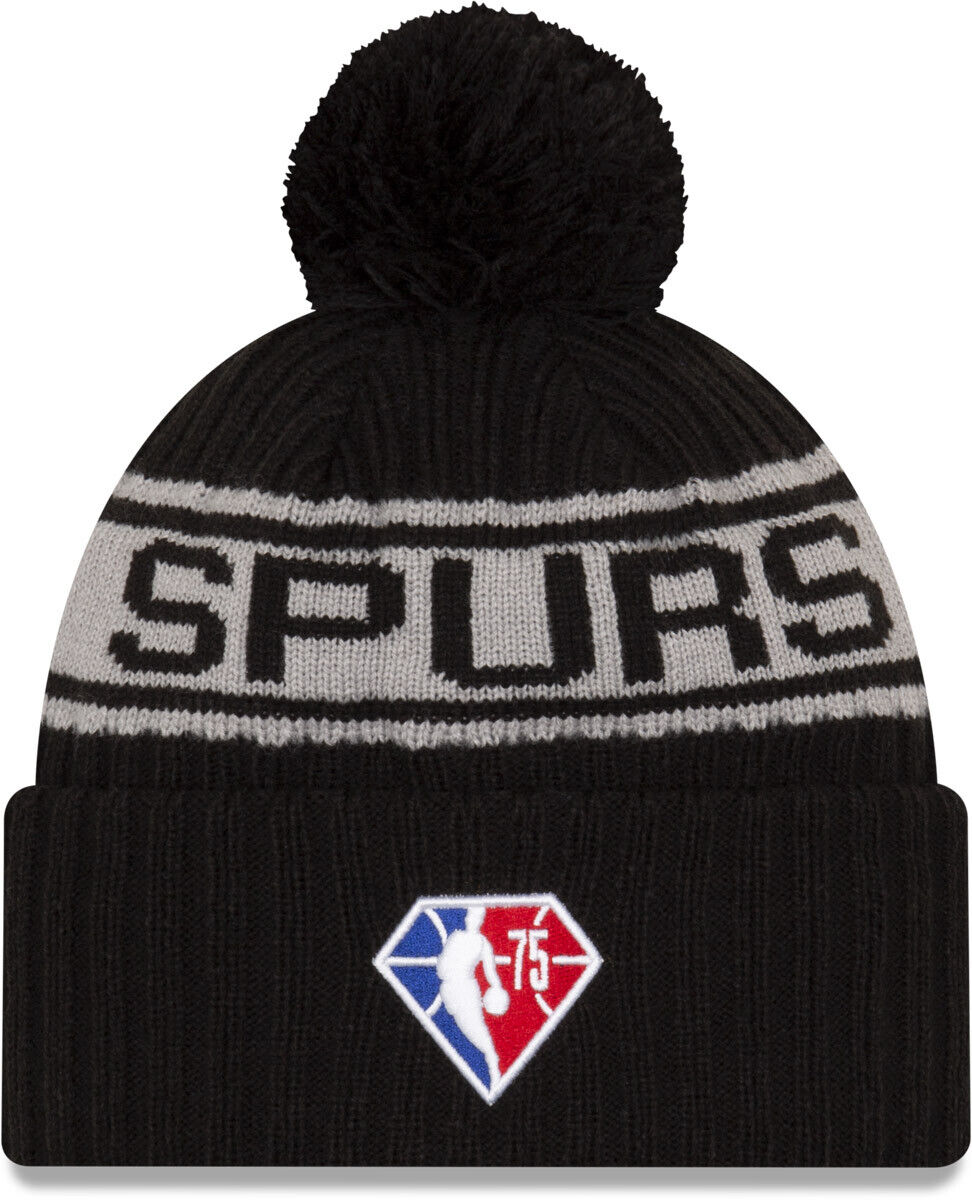 San Antonio Spurs Men's New Era Cuffed Pom Knit Hat