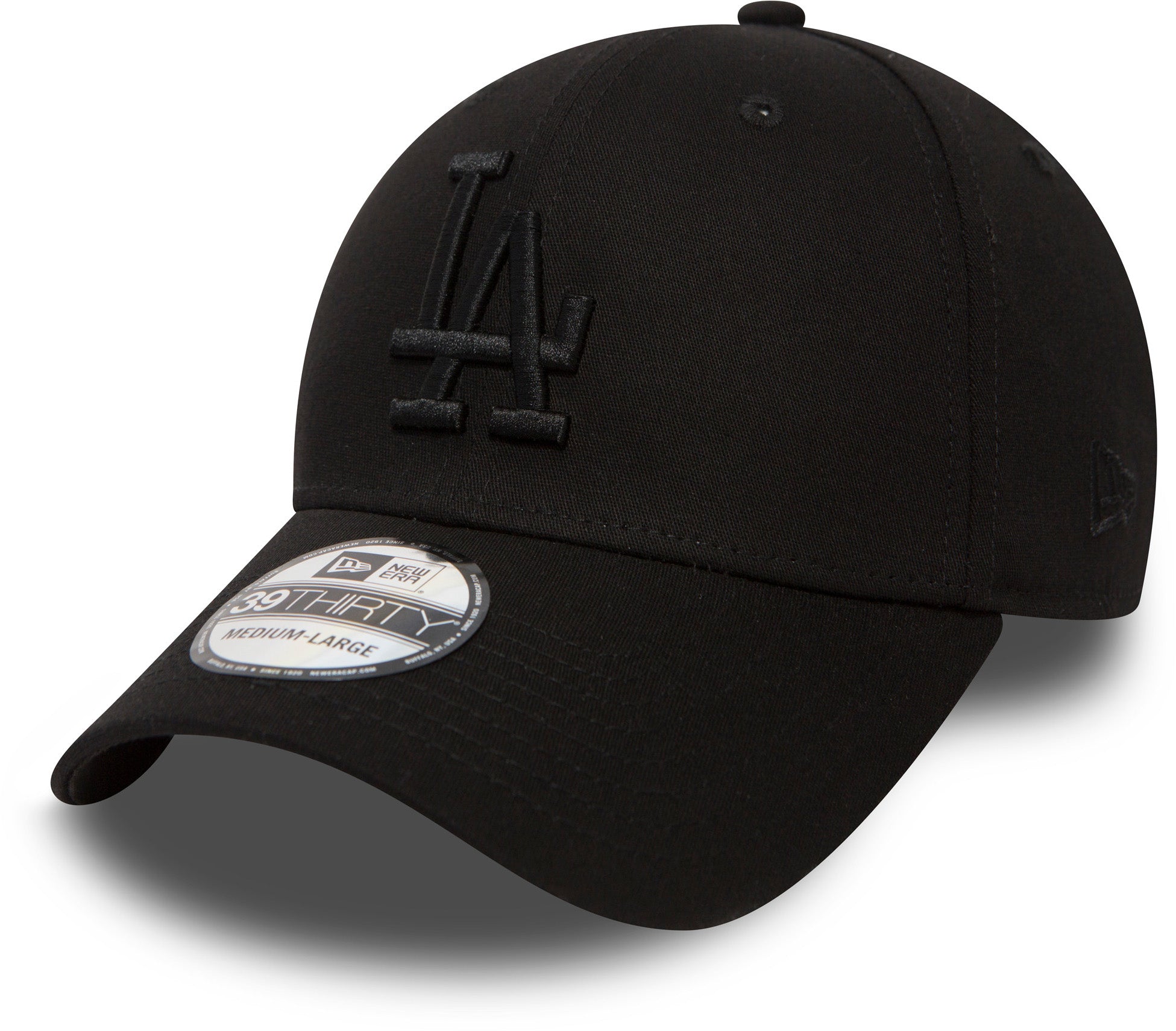 Los Angeles Dodgers New Era 3930 League Essential All Black Stretch Fit  Baseball Cap