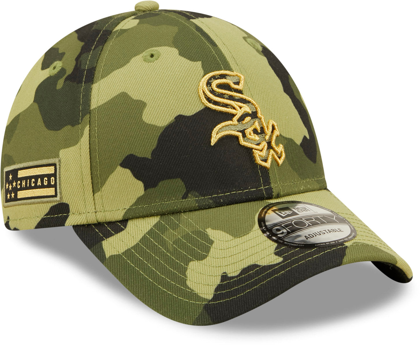 Chicago White Sox New Era 9Forty MLB 22 Armed Forces Camo Baseball Cap