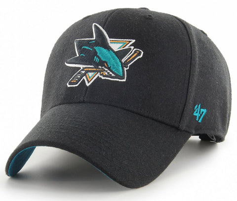 San Jose Sharks 47 Brand MVP Black Ballpark NHL Team Snapback Cap - lovemycap